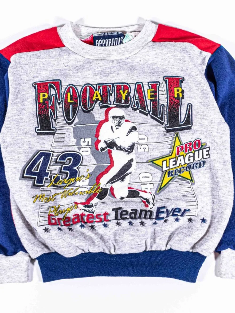 Vintage 90s Apparatus Football MVP Sweatshirt Kids Size 7 Youth Crewneck Retro
